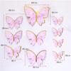 20PCS Pink Butterfly Cupcake Toppers and 1pcs Gold Metal Acrylic Panel Cake Toppers Cake Decorations for Girls Women Happy Birthday Wedding Party Food Supplies view 2
