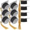 10pcs Mini Graduation Caps Graduation Hat Wine Bottle Covers Cupcake Toppers Hats Decoration for view 1