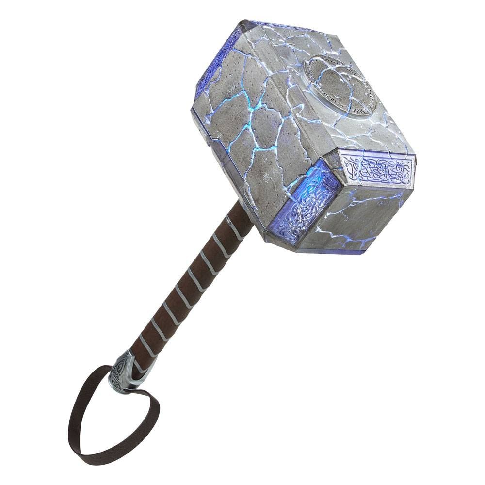 Marvel Hasbro Legends Series Thor Mjolnir Premium Electronic Roleplay Hammer with lights and sound FX, Multicolor (F3560)