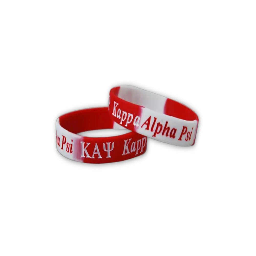 Kappa Alpha Psi Silicone Bracelet, Red, Medium