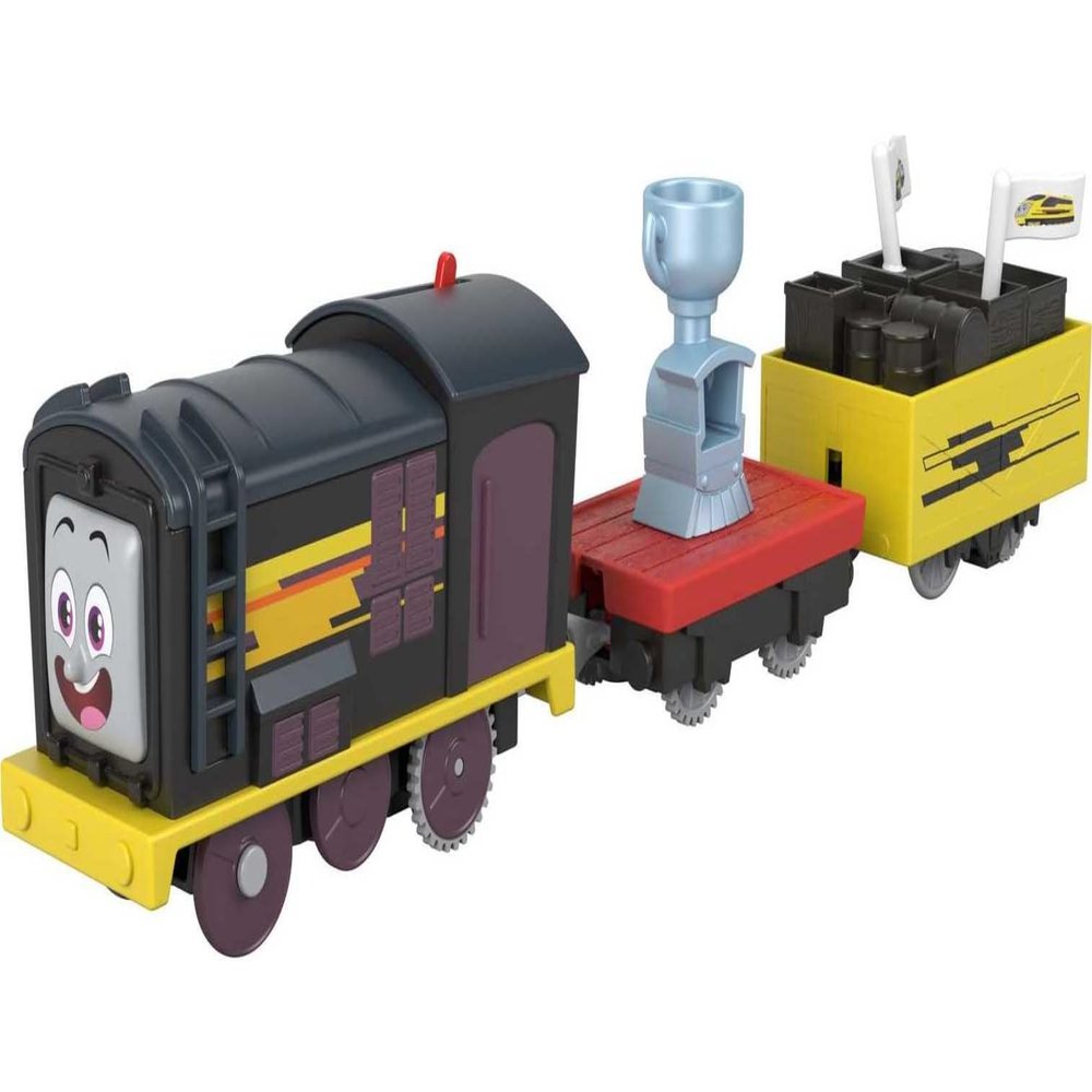 Thomas & Friends Motorized Toy Train Deliver The Win Diesel Battery-Powered Engine with Cargo for Preschool Pretend Play Kids Ages 3+ Years