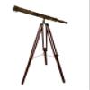 Nautical Floor Standing Antique Finish Tripod Telescope Adjustable 52" Tall Solid Brass Single Barrel Griffith Scope view 1