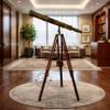 Nautical Floor Standing Antique Finish Tripod Telescope Adjustable 52" Tall Solid Brass Single Barrel Griffith Scope view 2
