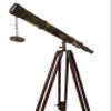 Nautical Floor Standing Antique Finish Tripod Telescope Adjustable 52" Tall Solid Brass Single Barrel Griffith Scope view 4