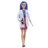 Barbie Careers Fashion Doll & Accessory, Scientist with Blue Hair Wearing Lab Coat & Flats with Microscope view 1