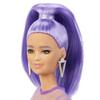 Barbie Fashionistas Doll, Petite, Long Purple Hair & Purple Metallic Dress, Sheer Bodice & Sleeves, Purple Sneakers, Toy for Kids 3 to 8 Years Old view 4