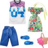 Barbie & Ken Fashions 2-Pack Clothing & Accessories Set, 1 Tropical Dress & Tote for Barbie Doll & 1 Tropical Shirt & Shorts Outfit with Shoes for Ken Doll view 1