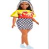 Barbie Fashionistas Doll #179, Curvy with Long Highlighted Hair, Flame Crop Top, Checkered Skirt & Accessories Including Sneakers & Sunglasses view 1