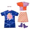 Barbie Fashions 2-Pack Clothing Set, 2 Outfits Doll Include Color-Blocked Shirt with Checkered Skirt, GRL PWR Dress & 2 Accessories view 1