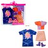 Barbie Fashions 2-Pack Clothing Set, 2 Outfits Doll Include Color-Blocked Shirt with Checkered Skirt, GRL PWR Dress & 2 Accessories view 2