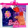 Barbie Fashions 2-Pack Clothing Set, 2 Outfits Doll Include Color-Blocked Shirt with Checkered Skirt, GRL PWR Dress & 2 Accessories view 4