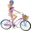 Barbie Doll and Bike Playset with Doll (11.5 in, Blonde), Bicycle with Rolling Wheels & Water Bottle Accessory, Gift for 3 to 7 Year Olds view 1
