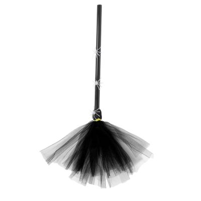 BESTOYARD Witch Broom Halloween Decoration Witch Flying Broomstick Witches Wizard Costume for Halloween Costume Props Black