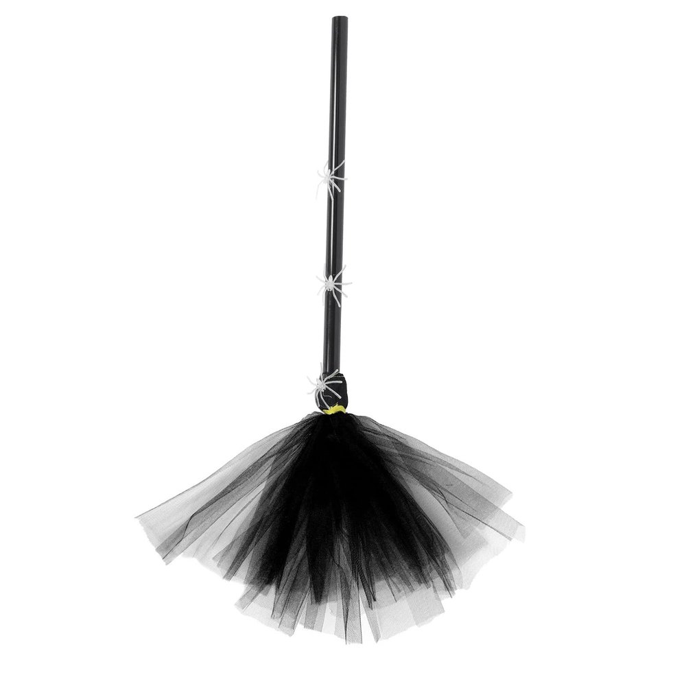BESTOYARD Witch Broom Halloween Decoration Witch Flying Broomstick Witches Wizard Costume for Halloween Costume Props Black