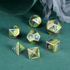 Metal DND Dice Set with Gift Metal Case DNDND 7 PCS Metallic Dungeons and Dragons Die for DND Game (Blue & Green with Matt Copper Edge) view 2