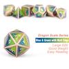 Metal DND Dice Set with Gift Metal Case DNDND 7 PCS Metallic Dungeons and Dragons Die for DND Game (Blue & Green with Matt Copper Edge) view 3