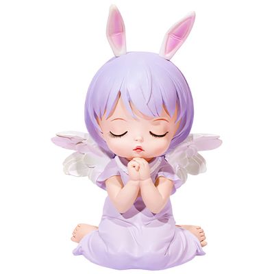 Blessing Angel Cute Piggy Bank for Girls Makes a Perfect Unique Gift, Nursery Dcor, Keepsake, Baby Baptism Gift, or Savings Piggy Bank for Baby Violet