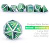 DND Metal Dice Set with Gift Metal Tin DNDND Metallic Dungeons and Dragons Dice Set for D&D Game (Neno Green & Green with Matt Silver Edge) view 3