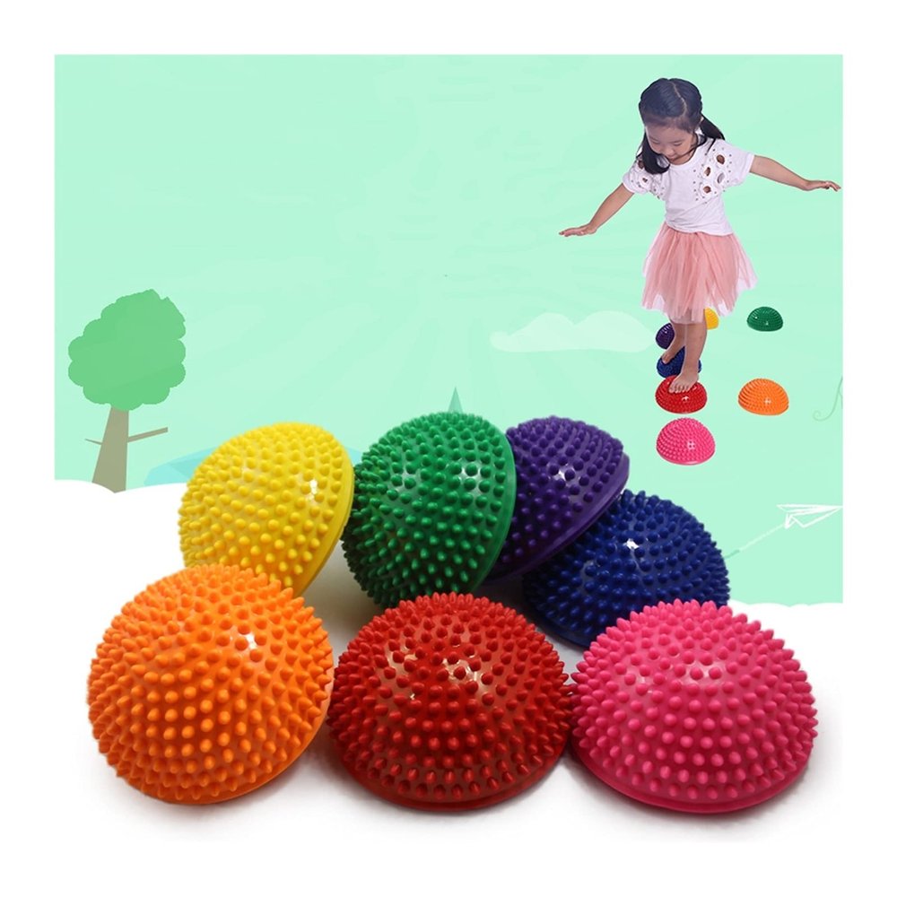 Balance Stepping Stones for Kids, Balance Pods- Hedgehog Style Half Dome Stepping Stones, aldulto Balance Coordination Training, 7 pezzi