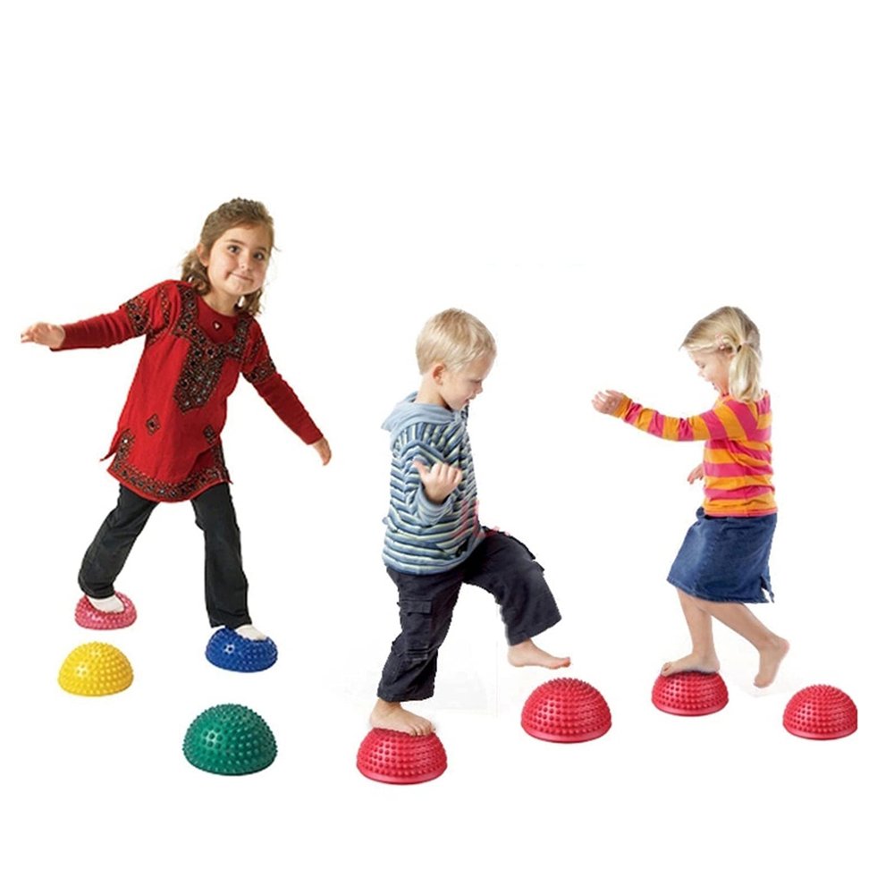 1Pcs Balance Stepping Stones for Kids, Balance Pods- Hedgehog Style Half Dome Stepping Stones, Kindergarten Obstacle Course (Color : Blue, Size : 1PCS)