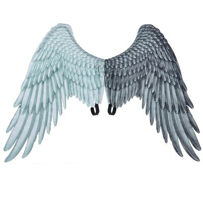 Alodidae 3D Angel Wings Costume with Elastic Straps Halloween Party Mardi Gras Cosplay Accessory (White Black)