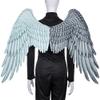 Alodidae 3D Angel Wings Costume with Elastic Straps Halloween Party Mardi Gras Cosplay Accessory (White Black) view 2