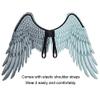Alodidae 3D Angel Wings Costume with Elastic Straps Halloween Party Mardi Gras Cosplay Accessory (White Black) view 3