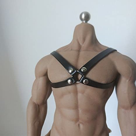 1/6 Black SM Men's Leather Chest Strap Model (no Figure) for 12" PH M34 M35 Male Figure