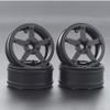2.2 Inches Carbon Fiber Wheels Rims Hub for 1/10 RC Crawler SCX10III MOA RC4WD Bully II and Axial XR10 (C) view 2