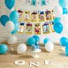 1st Birthday Boy Photo Banner for Baby from Newborn to 12 Months, First Birthday Decorations Boy Monthly Construction Vehicles Theme| Pre-strung with Frame (truck) view 3