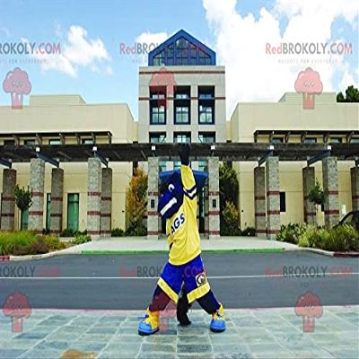 SPOTSOUND Blue and yellow horse REDBROKOLY Mascot