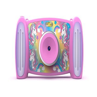 Accutime FRCA1001 Unicorn Interactive Children's Camera, 5MP Photo, 1080p Video Resolution, 4x Zoom, 5 Funny Filters & Special Effects, 4 Cool Games, 2-in-1 Screen, with Micro SD Card, Pink