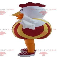 SPOTSOUND Red and yellow white hen rooster REDBROKOLY Mascot