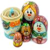 Needzo Snowman Nesting Dolls Christmas Decoration Gifts Russian Stocking Dolls Matryoshka 6 Inch, Hand Painted view 2