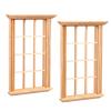 Healeved 2Pcs Dollhouse Window Frames Miniature 1 12 Scale Solid Pane Windows for Dollhouse Furniture Decoration 4.52X3.26X0.78In view 1