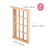 Healeved 2Pcs Dollhouse Window Frames Miniature 1 12 Scale Solid Pane Windows for Dollhouse Furniture Decoration 4.52X3.26X0.78In view 4