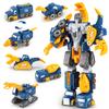 Construction Trucks Toy Dinosaur Vehicles Magnetic Set, 5-in-1 Educational STEM Building Car Kit, Transform to Big Robot, Holiday Present Birthday Gift for Toddler Kid 3 4 5 6 7 Year Old Boys Girls view 1