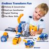 Construction Trucks Toy Dinosaur Vehicles Magnetic Set, 5-in-1 Educational STEM Building Car Kit, Transform to Big Robot, Holiday Present Birthday Gift for Toddler Kid 3 4 5 6 7 Year Old Boys Girls view 3