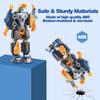 Construction Trucks Toy Dinosaur Vehicles Magnetic Set, 5-in-1 Educational STEM Building Car Kit, Transform to Big Robot, Holiday Present Birthday Gift for Toddler Kid 3 4 5 6 7 Year Old Boys Girls view 4