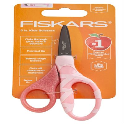 Fiskars Scissors For Kids Pointed Tip - 5 Inch Ballerina Dance - Pink Glitter