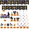 Nezyo Halloween Baby Shower Party Decorations a Baby is Brewing Banner Gender Reveal Decorations Halloween Party Favors Hanging Swirls Cake Cupcake Toppers for Indoor Outdoor view 3