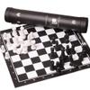 20in Chess Set Roll-Up Leather Chess Set Comes with A Innovative Carry Pouch/Hips Plastic Chess Pieces for Beginner&Kids ( Color : Black ) view 1