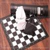 20in Chess Set Roll-Up Leather Chess Set Comes with A Innovative Carry Pouch/Hips Plastic Chess Pieces for Beginner&Kids ( Color : Black ) view 3