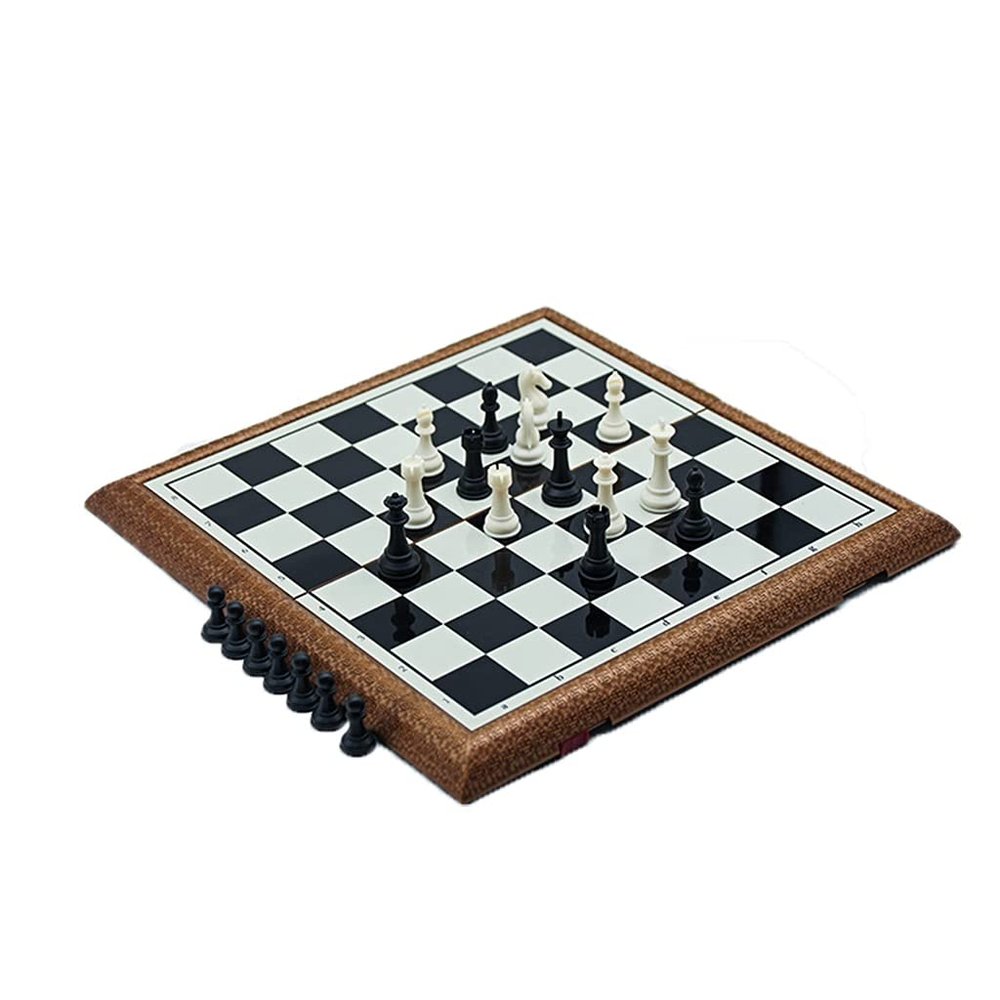 14in/Chess Set Plastic Folding Chess Board Game with Storages Travel Chess-Educational Toys for Kids and Adults ( Size : Small )