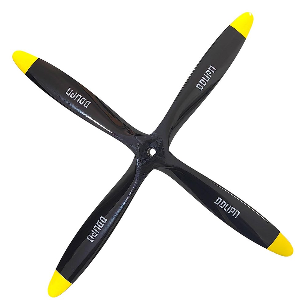 4 Blades 18x6 Engine Wood Propeller Black for RC Gasoline Nitro Glow Power Model Airplane Warbird Sporter Trainer