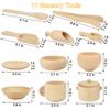 Montessori Sensory Bin Tools: 1 Wooden Box + 11 Sensory Tools for Toddlers & Preschool Children - Fine Motor Learning Pretend Play view 3