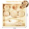 Montessori Sensory Bin Tools: 1 Wooden Box + 11 Sensory Tools for Toddlers & Preschool Children - Fine Motor Learning Pretend Play view 4