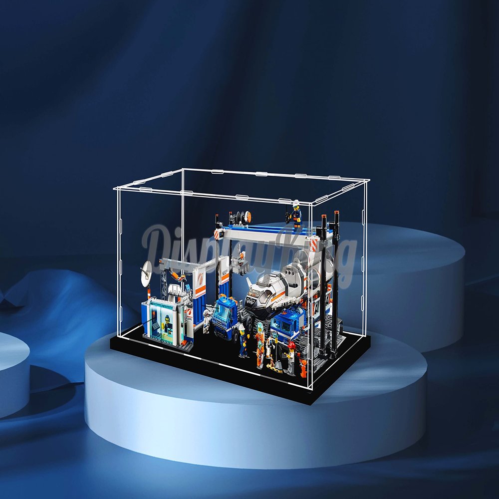 Acrylic Display case for City Space Port Rocket Assembly & Transport 60229 (Model Set is not Included) (No Background)