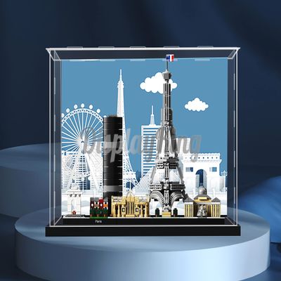Acrylic Display case Compatible with Paris 21044 (Model Set is not Included) (with Theme Background)