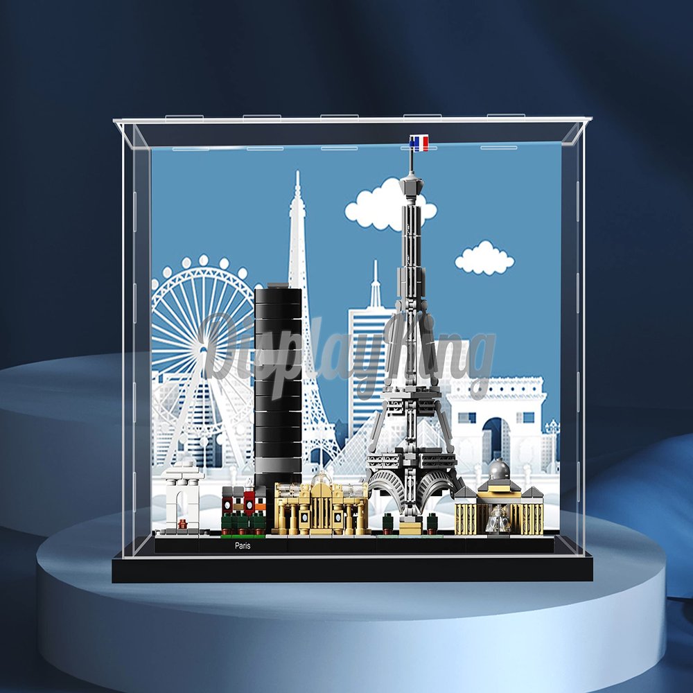 Acrylic Display case Compatible with Paris 21044 (Model Set is not Included) (with Theme Background)